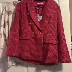 Brand new with tags Buddy Love Fuchsia Tweed Blazer size medium